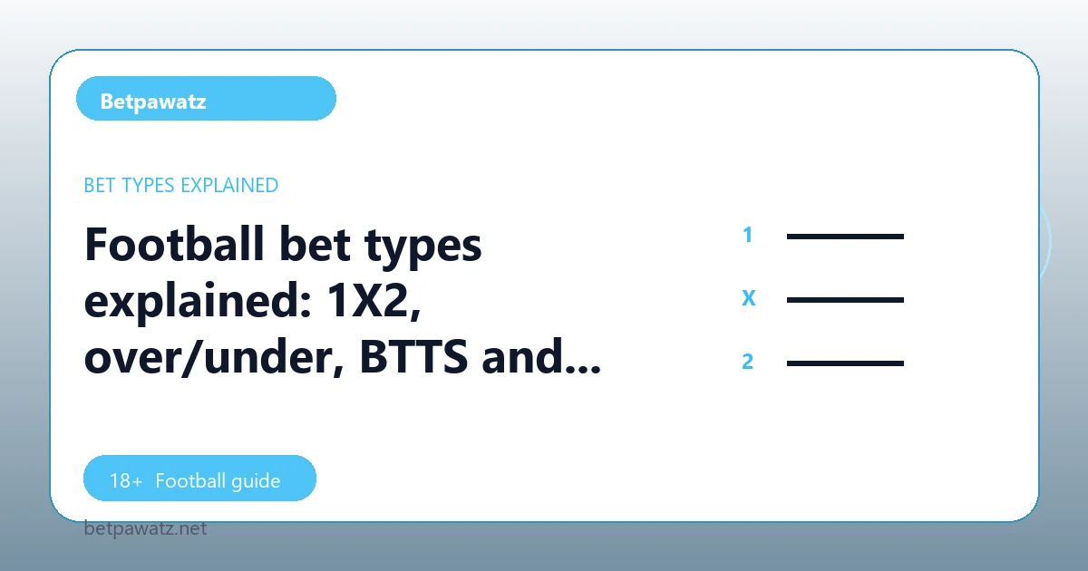 Football bet types explained: 1X2, over/under, BTTS and more - Betpawatz football guide
