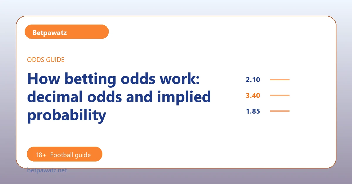 How betting odds work: decimal odds and implied probability - Betpawatz football guide